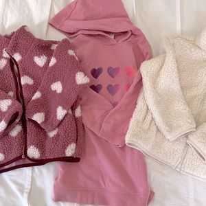 Girls size 5 full zip fleece lot bundle